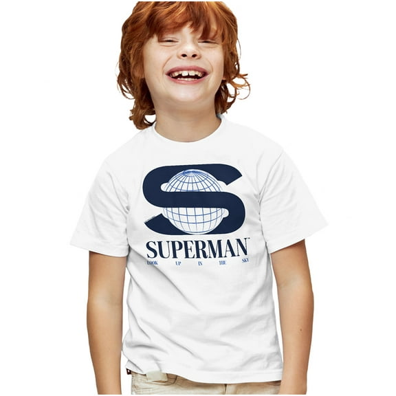 Superman 2025 S World Logo Kids T Shirt for Youth Boys and Girls