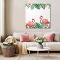 thumbnail image 5 of Pink Flamingo Birds Wall Art Painting on Canvas, Summer Tropical Plants Flowers Canvas Art Home Prints Wall Art Framed Modern Artwork for Living Room Bedroom Wall Decor 8x8in, 5 of 9