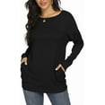 thumbnail image 3 of JuneFish Womens Casual Loose T Shirts Long Sleeve Blouses Tunic Tops with Pockets, 3 of 6