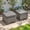 Dark Gray,Gray Wicker A, variant on Ovios Outdoor Patio Ottoman with Cushion Wicker Coffee Table Extra Seat for Garden, Backyard, Porch, or Balcony