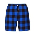 thumbnail image 4 of Lsque Mens Swim Trunks Buffalo Plaid Blue Black Pattern - Bathing Suit Compression Liner - Beach Swim Shorts Swimwear - (S-3XL) - Stretch Quick Dry -XX-Large, 4 of 9