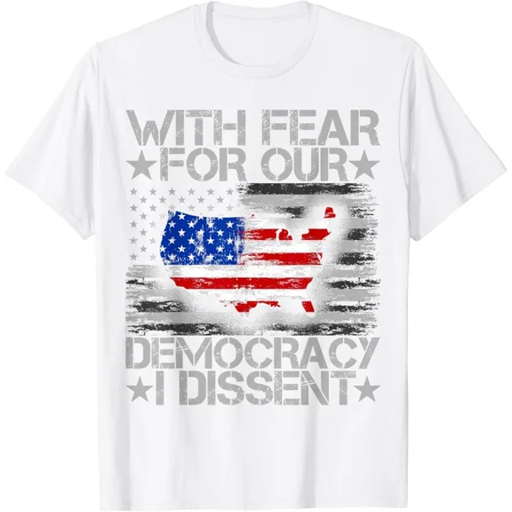 Democracy I Dissent USA Flag Political Election Support Graphic Apparel Unisex T-Shirt ,up to size 5XL