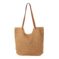 thumbnail image 2 of Bolso de hombro para mujer, bolso ligero, bolso de viaje de verano, bolso de mano para el trabajo Caqui 40cmx32cm, 2 of 9