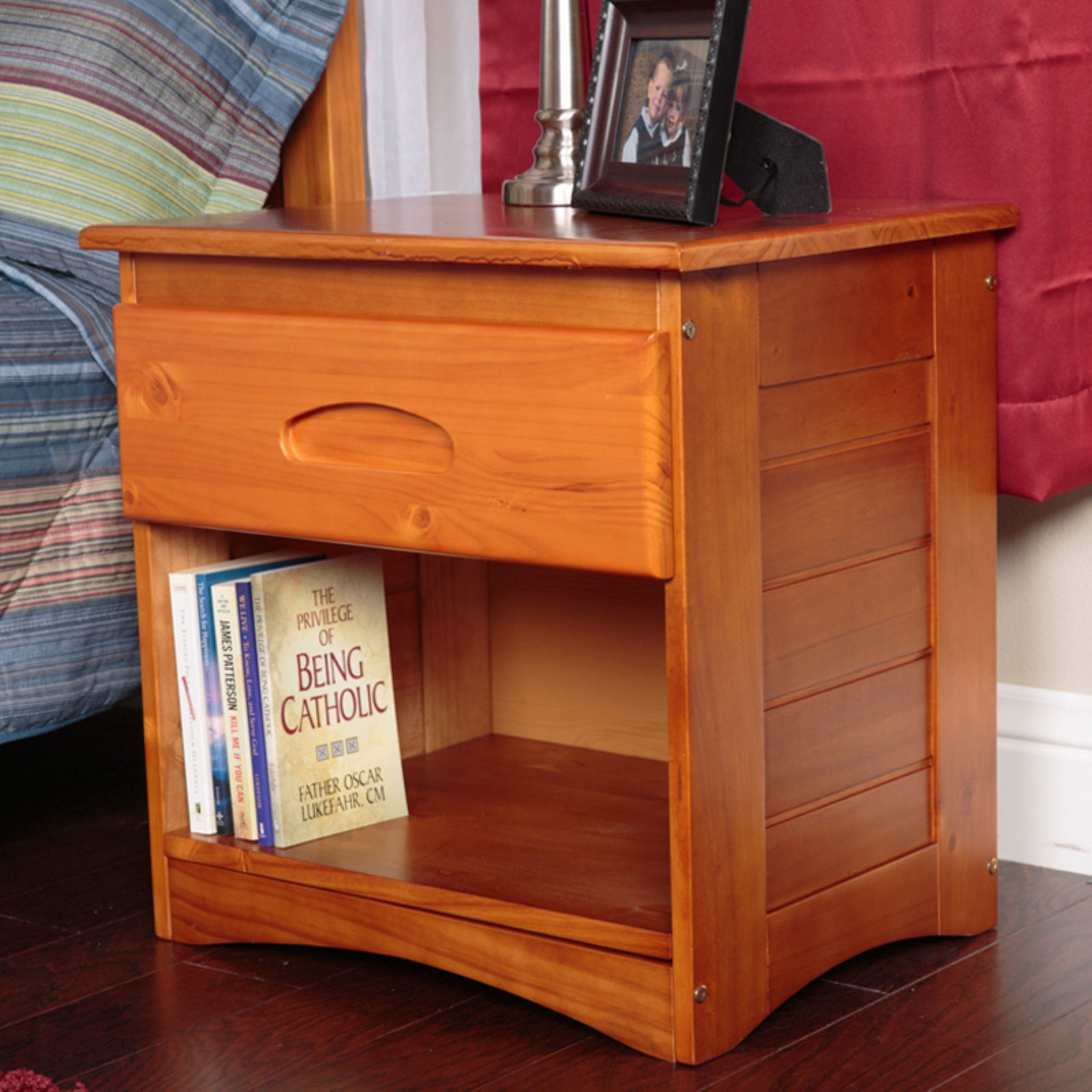 American Furniture Classics 1Drawer Nightstand, Honey Finish