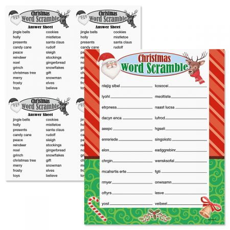 Free Baby Word Scramble Game - Christmas Word Scramble Game - 12 Game Cards, 8