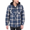 thumbnail image 2 of Boston Traders Men's Shirt Jacket, Blue Plaid, Medium, 2 of 2
