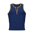 thumbnail image 4 of YLSDY Men's Color Block Sleeveless Workout Top, Breathable Zippered Vest for Gym and Outdoor Activities Navy L, 4 of 9