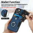 thumbnail image 2 of ELEHOLD Wallet Case for iPhone 14 Pro Max 6.7" with Card Holder 360° Rotation Ring Holder Stand Function Shockproof Anti-Scratch Protective Luxury Leather Purse Case, Blue, 2 of 8