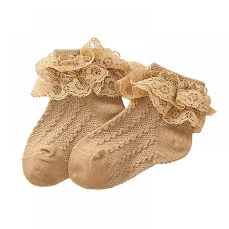 

Newborn Baby Girls Frilly Lace Socks Newborn Infants Turn Cuff Ruffle Socks Ankle Dress Sock for Girls