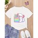 thumbnail image 1 of Adorable camiseta con estampado de pastel de cumpleaños de ajolote: suave y cómoda camiseta de cuello redondo para niños y niñas. Top rosa informal de verano con un divertido diseño de dibujos animad, 1 of 5
