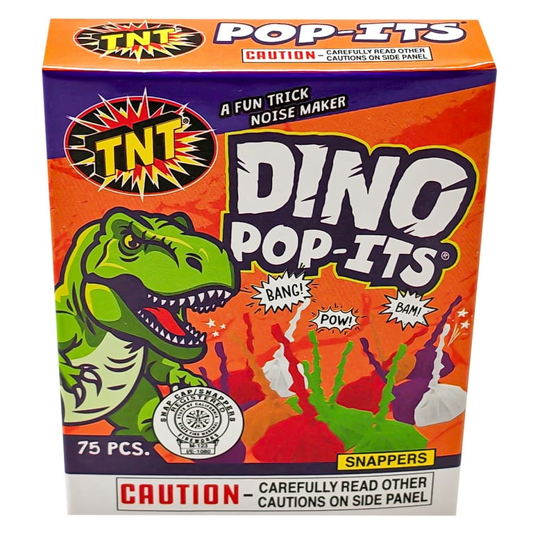 TNT Fireworks Dino Pop-its, Multicolor Party Snaps, 75 Count