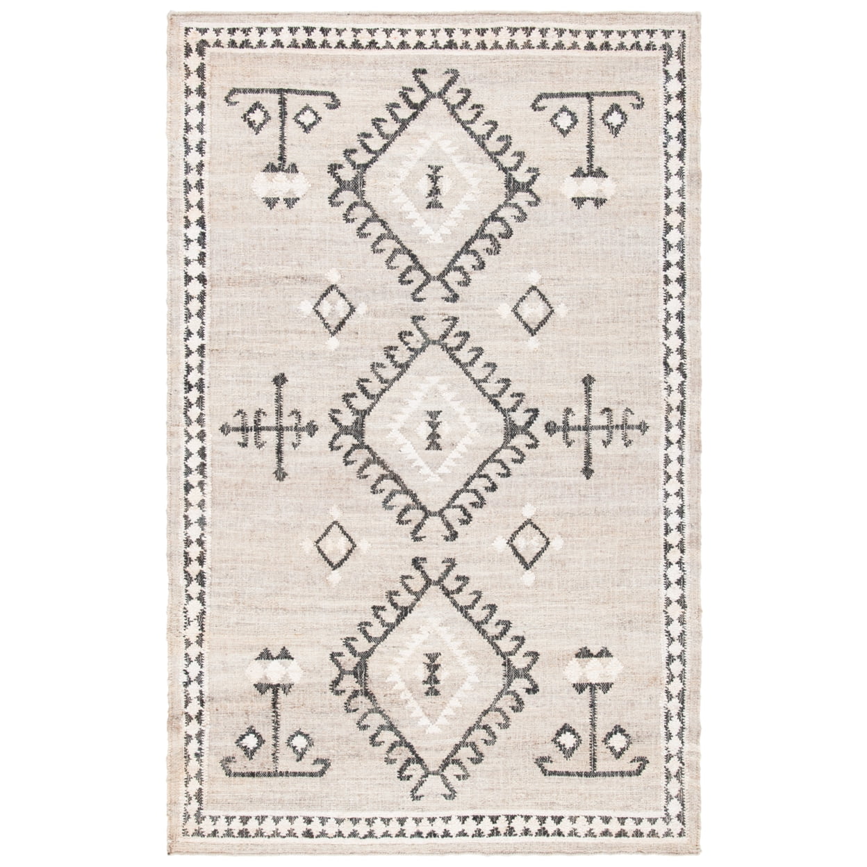 SAFAVIEH Kilim Lisette Tribal Area Rug, Grey/Black, 4' x 6'