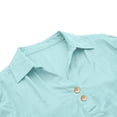 thumbnail image 7 of DENGDENG 3/4 Sleeve Linen Tops for Women Casual Button V Neck Collared Tunic Summer Spring Boho Blouses Outfits, #01 Light Blue XXL, 7 of 7