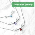 thumbnail image 3 of 925 Sterling Silver Butterfly Necklace/Antler Deer Necklace,Adjustable Silver Birthstone Necklace for Women,Birthstone Jewelry Gift for Her, 3 of 16