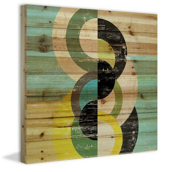 Marmont Hill - "Separated Circles" Painting Print on Natural Pine Wood