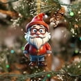 thumbnail image 2 of Shoreew Christmas Ornament Cartoon Snowman Santa Claus Pendant 2D Acrylic Xmas Tree Hanging Ornament for Tree Home Car Decor, 2 of 6