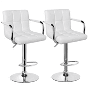 Bar Stool with 360-Degree Swivel & Adjustable Height Black Set of 2