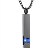 Crystal Cremation Urn Jewelry Cube Memorial Ashes Necklace Pendant Keepsake- Black Birthstone Series