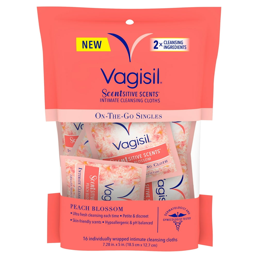 Vagisil Scentsitive Scents Peach Blossom Intimate Cleansing Wipes