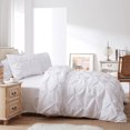 thumbnail image 2 of Delara Organic Cotton Duvet Set, 300 Thread Count, GOTS Certified, 3-Piece Pintuck Duvet cover with 2 Shams, 2 of 6