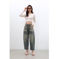 thumbnail image 2 of Banny Jeans Women's High Waisted Regular Fit Jeans, Green, Size XS, 2 of 8