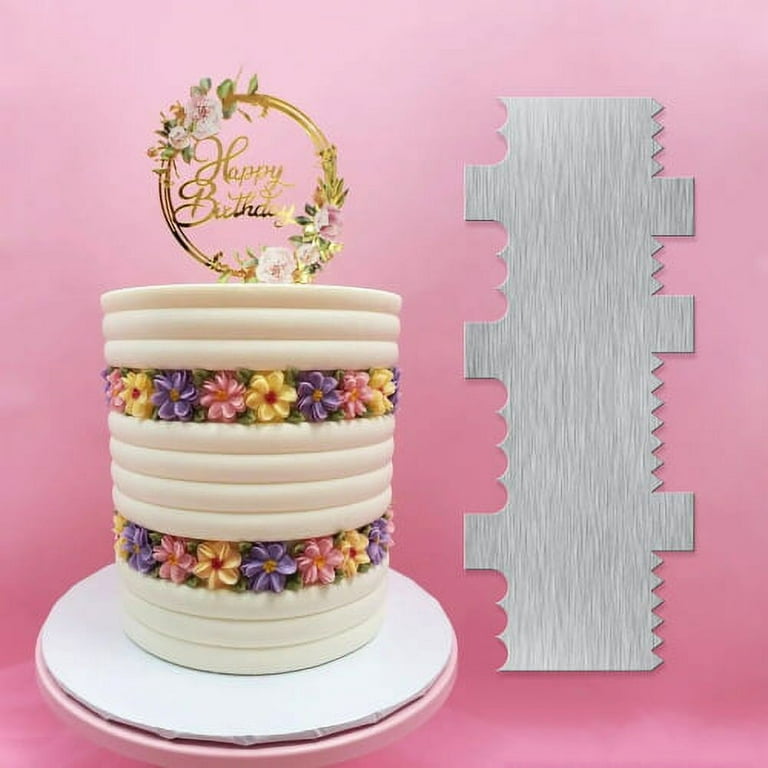 Metal Cake Scraper Buttercream Scraper Home Kitchen Accessory Cake Smoother  with Scale