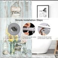 thumbnail image 5 of Extra Long Shower Curtain 72x84 inch Length, Country Style Shower Curtain Set for Bathroom, Water Resistant Polyester Fabric Machine Washable, 5 of 6