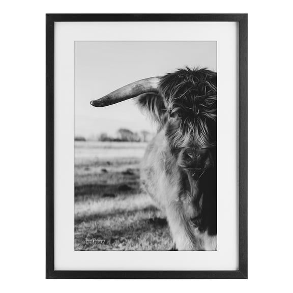 Stupell Industries Farmhouse Baby Cattle in Monochrome Black Framed Print Under Glass, 14 x 20, by Dakota Diener