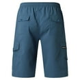 thumbnail image 6 of WREESH Men's Cargo Shorts Light Clothes Casual Solid Pocket Elastic Waist Straight Short Pants Sport Shorts Outdoor Workout Shorts Blue, 6 of 6