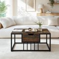 thumbnail image 4 of LIVIZA Modern Lift Top Coffee Table with Hidden Compartment, Rectangle Center Table for Living Room，Rustic Brown, 4 of 11
