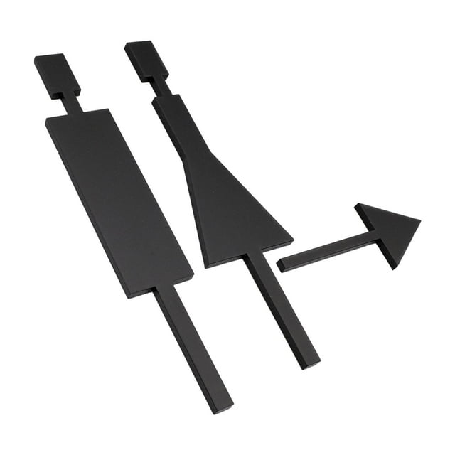 Decoración de señalización para puerta de baño, señal de identificación para baño, señal de WC, símbolo de inodoro para estacionamiento, oficina, Negro Sunnimix Letrero para puerta de baño