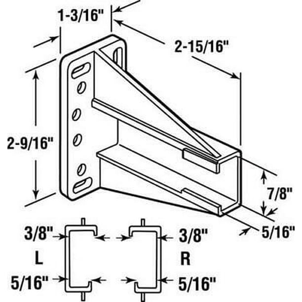 3PK PrimeLine 23/4 in. L Plastic Drawer Slides Track Bracket 2/PK