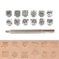 thumbnail image 3 of Tang Dynasty Flower Design 12Pcs Practical Stamping Punch Tool, Stamping Punch Tool Kit, Zinc Alloy Gift for Craft Lovers, 3 of 7