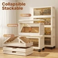 thumbnail image 6 of 426 Quarts 6-Tier Extra Large Stackable Storage Bins with Doors and Lids, 73" Tall Plastic Storage Cabinet, Tool-Free Assembly Stackable Closet Organizer for Home Office, Pantry, Wheels, 6 of 12