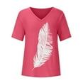 thumbnail image 3 of Pompotops Mode T-shirt Décontracté à Manches Courtes Col en V pour Femmes Été, 3 of 7