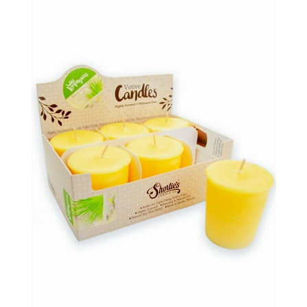 Wild Lemongrass Soy Votive Candles - Scented with Natural Fragrance Oils - 6 Yellow Natural Votive Candle Refills - Fresh & Clean Collection