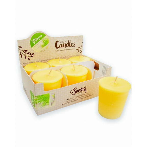Wild Lemongrass Soy Votive Candles - Scented with Natural Fragrance Oils - 6 Yellow Natural Votive Candle Refills - Fresh & Clean Collection