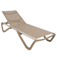 thumbnail image 3 of Furnish Theory Seabreeze Deck Patio Sunloungers Sun Loungers Lounge Chairs Outdoor Sling Chaise Loungers (Taupe Frame & Taupe Mesh; Set of 2), 3 of 32