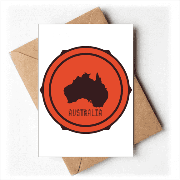 Australia Flavor Map Emblem Illustration Greeting Cards You are Invited Invitations