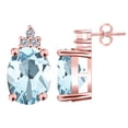 thumbnail image 2 of Aonejewelry14K 2.50 Carats Diamond & Aquamarine Gemstone Earrings for Women For Women's In Rose Gold Prong-Setting, 2 of 5