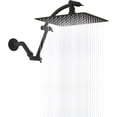 thumbnail image 1 of Hibbent All Metal Rain Shower Head, 10'' High Pressure Rainfall Showerhead with 16" Shower Head Extension Arm, Brass Adjustable Shower Arm Extender, Waterfall Fixed Showerheads, Oil Rubbed Bronze, 1 of 7