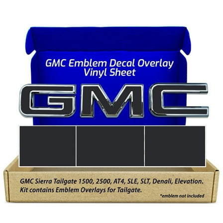GMC Sierra 1500 2500 Matte Black GMC Tailgate Emblem Overlay Decals 2019-2026
