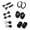 Black, variant on 12Pcs/set Stainless Steel Ear Studs Unisex Screw Barbell Piercing Earrings Ear Ring for Women Men Jewelry Accessories
