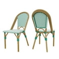 thumbnail image 2 of Meetleisure Modern Stripe Coffee Chair with Wicker Wood Grain Metal Base for Outdoor,Green, 2 of 12