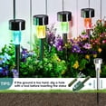 thumbnail image 5 of Juego de 12 luces solares para jardín, 6 colores, iluminación LED de acero inoxidable para caminos, patios y jardines., 5 of 5
