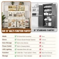 thumbnail image 5 of ANPOO 71" Tall Farmhouse Kitchen Pantry Cabinet with LED Light, Power Outlet & 4 Doors with Door-mounted Storage, Large Freestanding Storage Hutch with Open Countertop for Dining Room, Living Room, 5 of 9