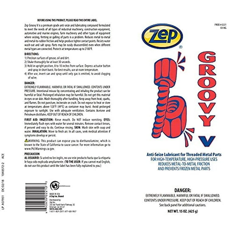 Zep Groovy V Anti-Seize Lubricant for Threaded Metal Parts