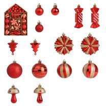 YHAJDS 46PCS Christmas Ball Ornaments 1.57/3.15in Shatterproof Xmas Bulbs Christmas Ornaments Set Xmas Tree Balls Hanging Balls for Wedding Holiday Halloween Party Decor Christmas Wreath Ornaments