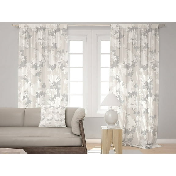 3S Brother's Real Camo Camouflage Woodland Hunter Theme Curtain for Bedroom Living Room Set of 2 Hanging Rod Pocket and Back Tap Curtain Panels Home Fashion Home Décor (52"x36" Beige - Grey)Each
