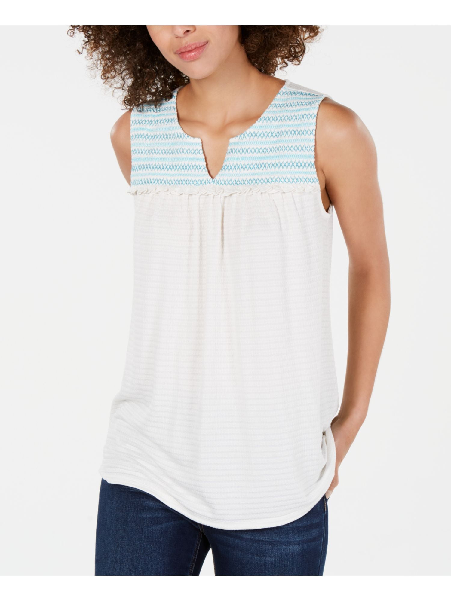 white v neck tank top